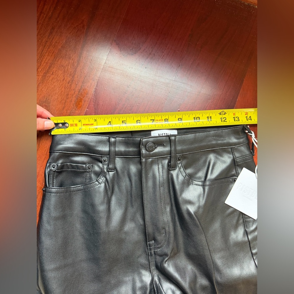 Pistola 100% Vegan Leather Black Pants Size 26 NWT Retail $158!! - Picture 4 of 7